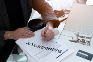 bankruptcy form being filled up